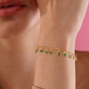 Dainty Minimalist Silver Bracelet Gold Plated Luxury Bracelet Handmade Zircon